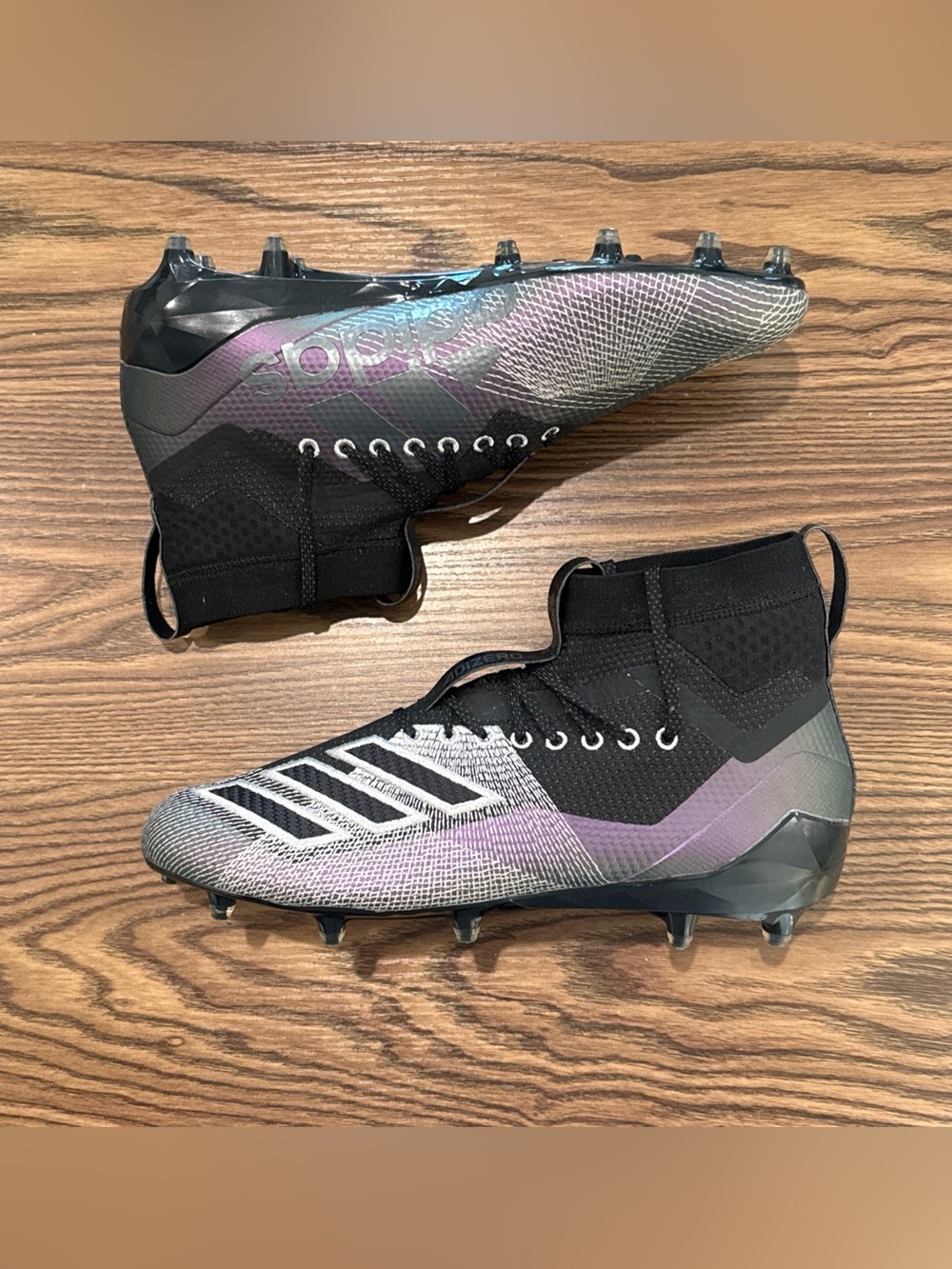 Size 11 Adidas Adizero 8.0 SK Football Cleats Black Purple Silver New D97030
